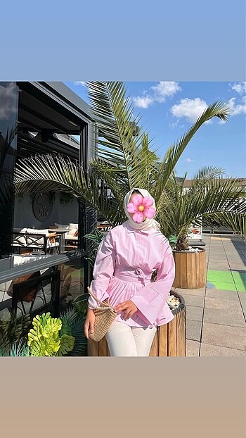 Lisa gömlek bağlamalı gömlek pembe tunik