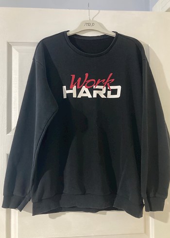 Siyah Baskılı Uzun Kollu erkek Sweatshirt