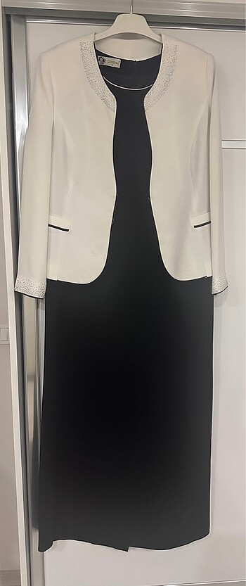 Ceketli Elbise Abiye - Tesettür - İkili Takım - Görsel 11