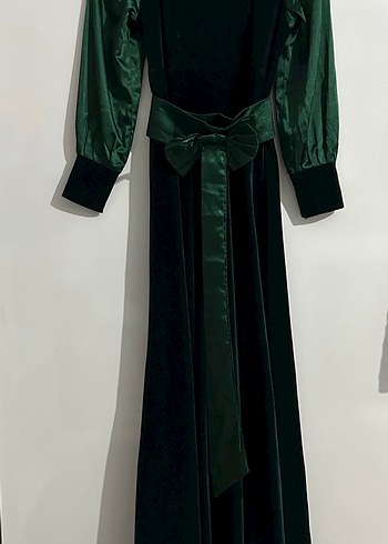 Yeşil Uzun Kollu Gotik Kadın Elbise