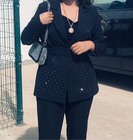 Taşlı blazer ceket