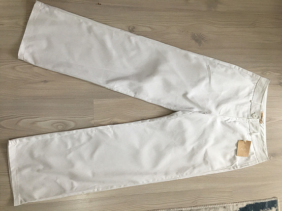 Beyaz kumaş pantalon 