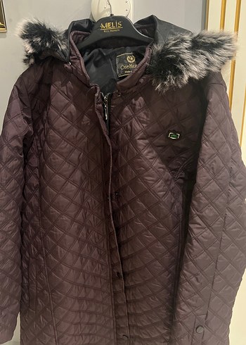 Bordo Kapitone Uzun Kadın Mont - Görsel 5