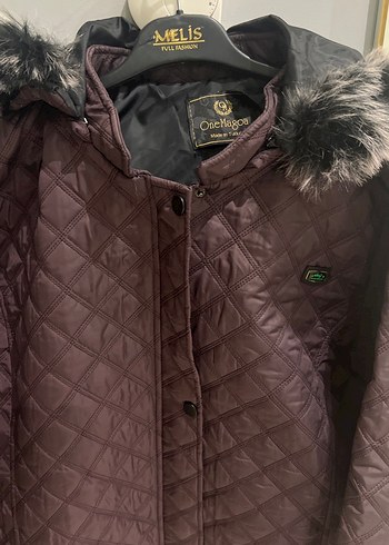 Bordo Kapitone Uzun Kadın Mont - Görsel 2