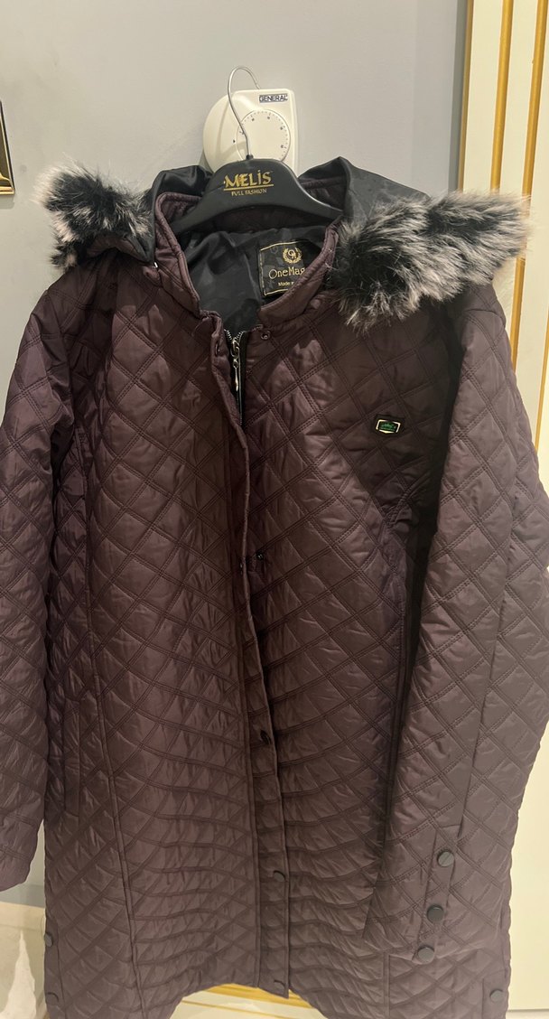 Bordo Kapitone Uzun Kadın Mont - Görsel 5