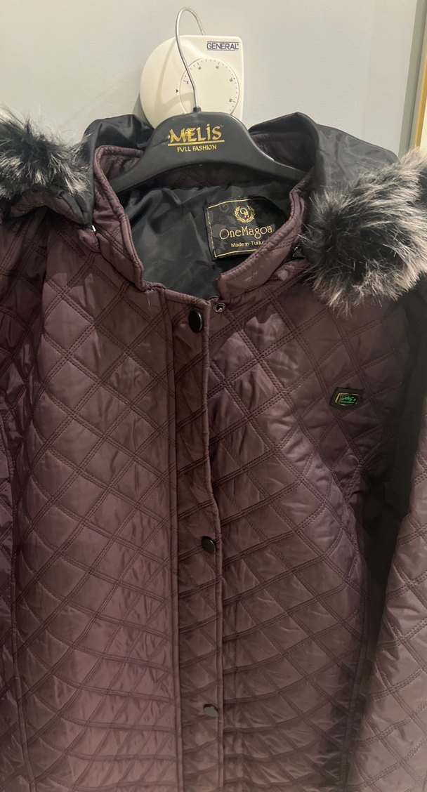 Bordo Kapitone Uzun Kadın Mont - Görsel 2