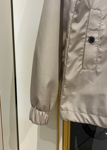 Bej Erkek Kapüşonlu Fermuarlı Yağmurluk - Görsel 2