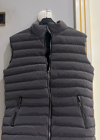 Gri Erkek Kapitone Yelek Fermuarlı - Görsel 2