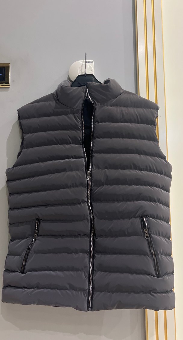 Gri Erkek Kapitone Yelek Fermuarlı - Görsel 2