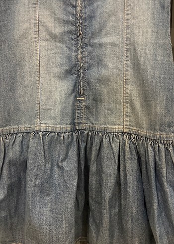 Nakışlı Renkli Kot elbise - Görsel 5