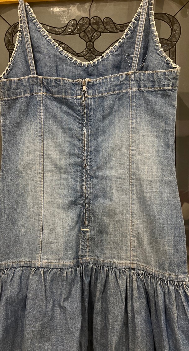 Nakışlı Renkli Kot elbise - Görsel 4