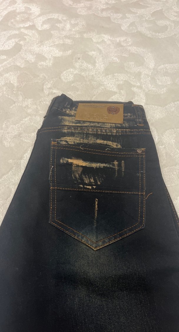 Erkek Kahverengi Kısa Boylu Bol Denim Şort - Görsel 4