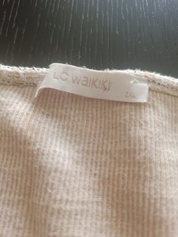 Bej Uzun Kollu Kadın genıs bedenElbise - Görsel 2