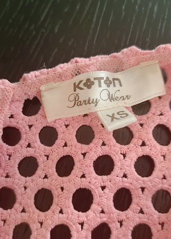 xs Beden Pembe Fırfırlı Bohem Nakışlı Kısa Elbise party serisi