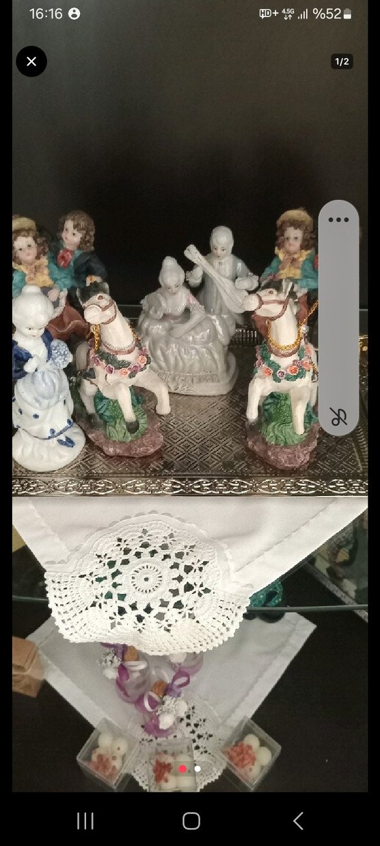 Beyaz Figürin biblo Seti - Görsel 2