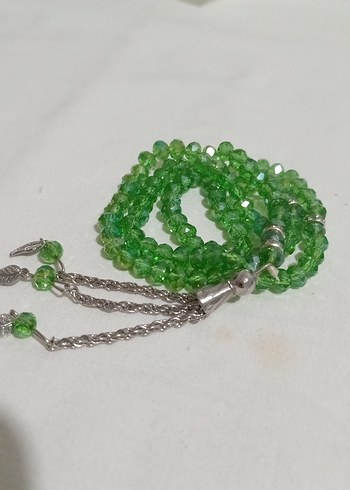 Yeşil kristal tesbih bayan - Görsel 2