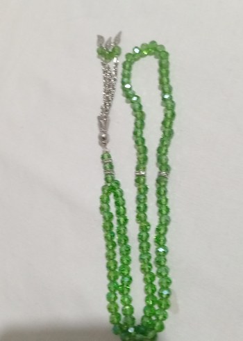 Yeşil kristal tesbih bayan - Görsel 4