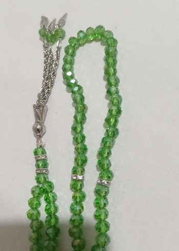 Yeşil kristal tesbih bayan - Görsel 3