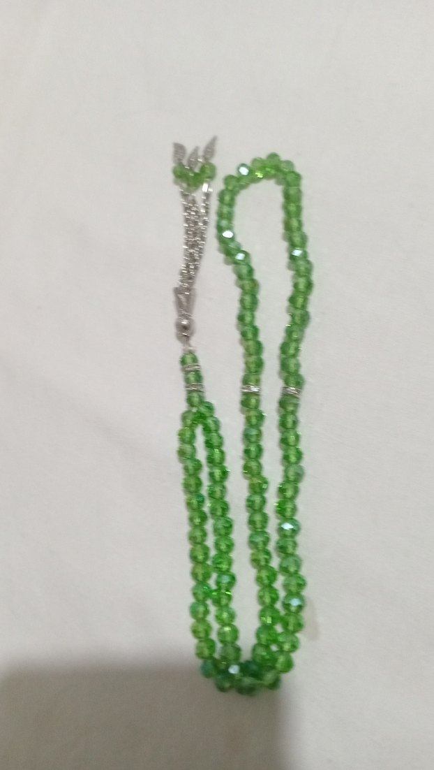 Yeşil kristal tesbih bayan - Görsel 4