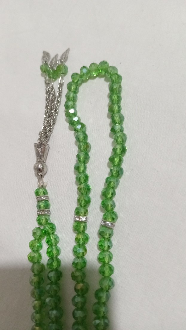 Yeşil kristal tesbih bayan - Görsel 3