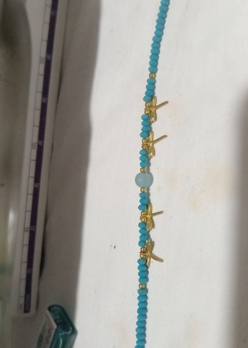 Turkuaz Boncuklu Uzun Kadın Kolyesi - Görsel 3