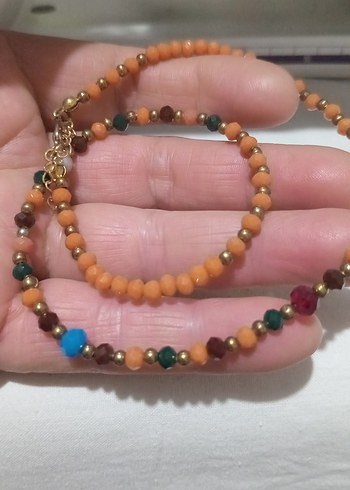 kristal boncuklardan tasarlanmış zarif kolye - Görsel 2