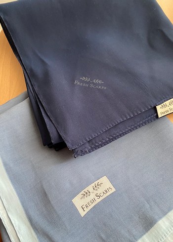 Freshscarf Modal İpek Kot Mavi Lacivert Gül Kurusu - Görsel 2