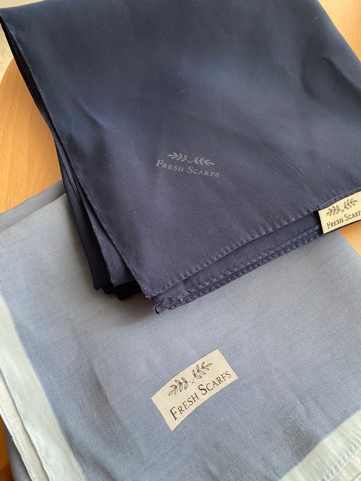 Freshscarf Modal İpek Kot Mavi Lacivert Gül Kurusu - Görsel 2