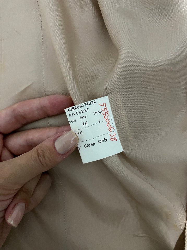 Bej Düğmeli Kadın Blazer Ceket — görsel 3/4