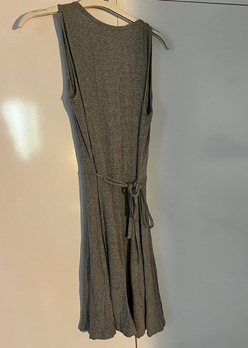 H&M Gri Kolsuz V Yaka Uzun Triko Elbise