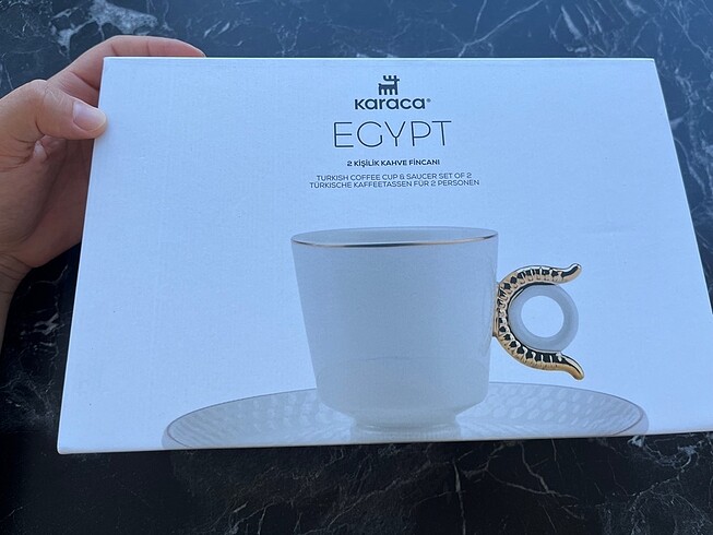  Beden beyaz Renk Karaca egypt 2 kişilik fincan seti