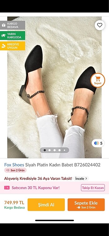 Fox shoes siyah platin kadın babet