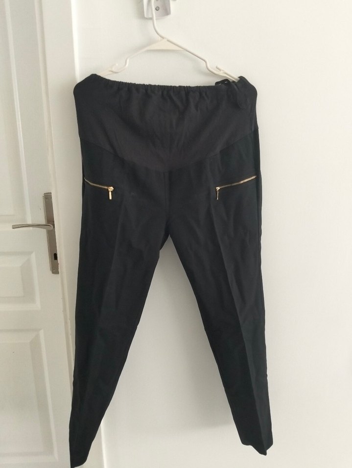 Fermuarlı Siyah Hamile Pantolonu - Görsel 2