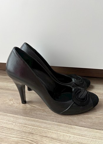 Siyah Tokalı Kadın Yüksek Topuklu Stiletto - Görsel 2