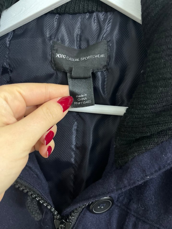 Düğmeli Lacivert Kadın Ceket - Görsel 2