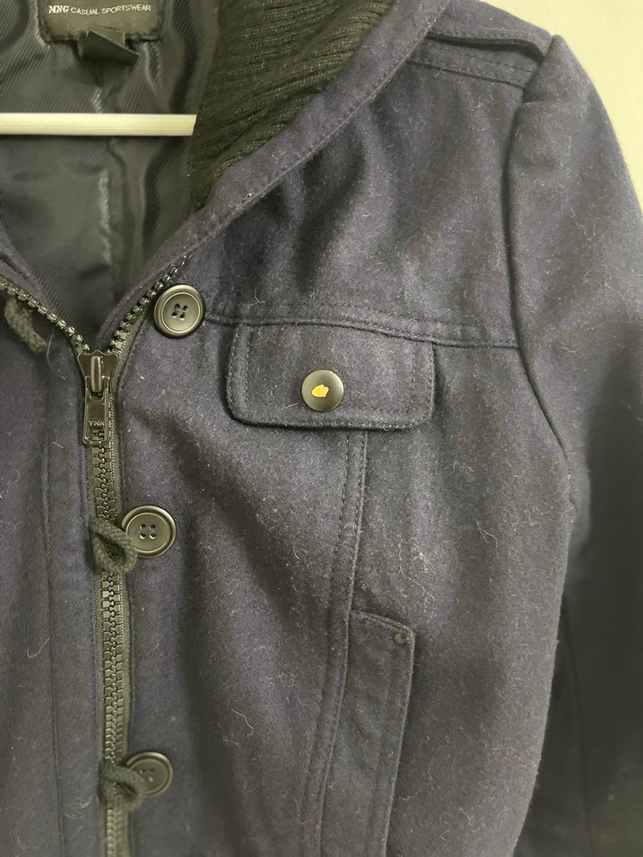 Düğmeli Lacivert Kadın Ceket - Görsel 3