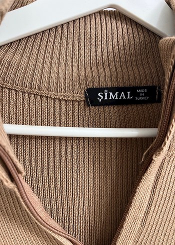 Kahverengi Yüksek Yakalı Triko Elbise - Görsel 3