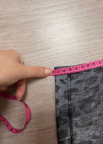 Gri Desenli Kemerli Kadın Pantolon - Görsel 5