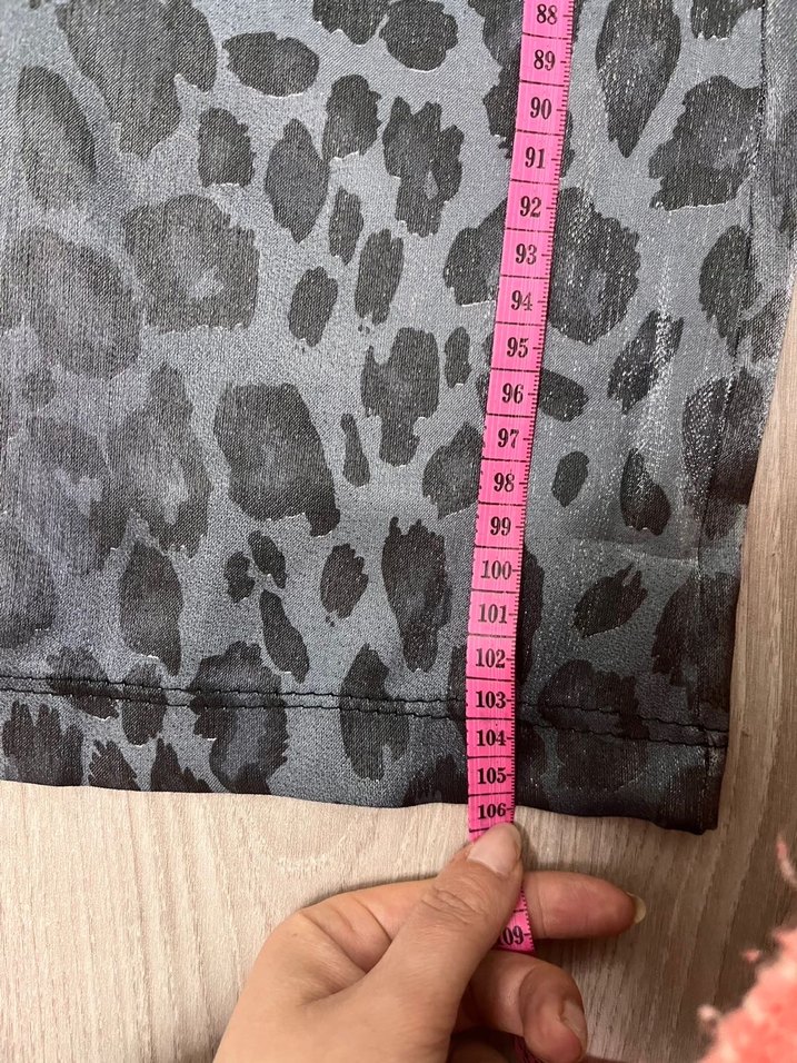 Gri Desenli Kemerli Kadın Pantolon - Görsel 4