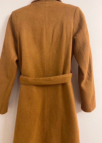 Kahverengi Kemerli Uzun Kadın Kaban - Görsel 5