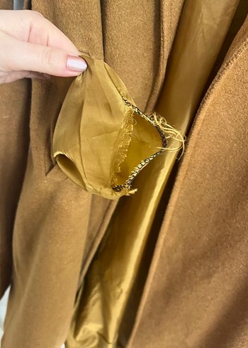 Kahverengi Kemerli Uzun Kadın Kaban - Görsel 6