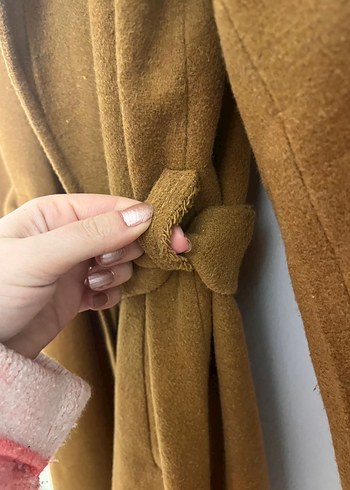 Kahverengi Kemerli Uzun Kadın Kaban - Görsel 4