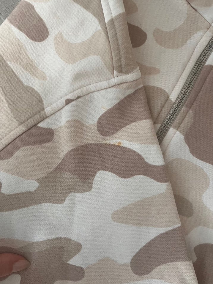 Kadın Kapüşonlu Bej Kamuflaj Eşofman Üstü - Görsel 2