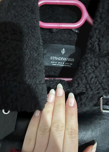 Kadın Siyah Deri Biker Ceket - Görsel 3