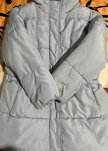 Buz mavisi Kadın Midi Kışlık Mont - Görsel 2