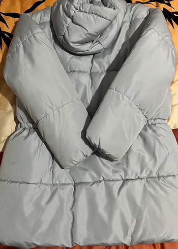 Buz mavisi Kadın Midi Kışlık Mont - Görsel 4