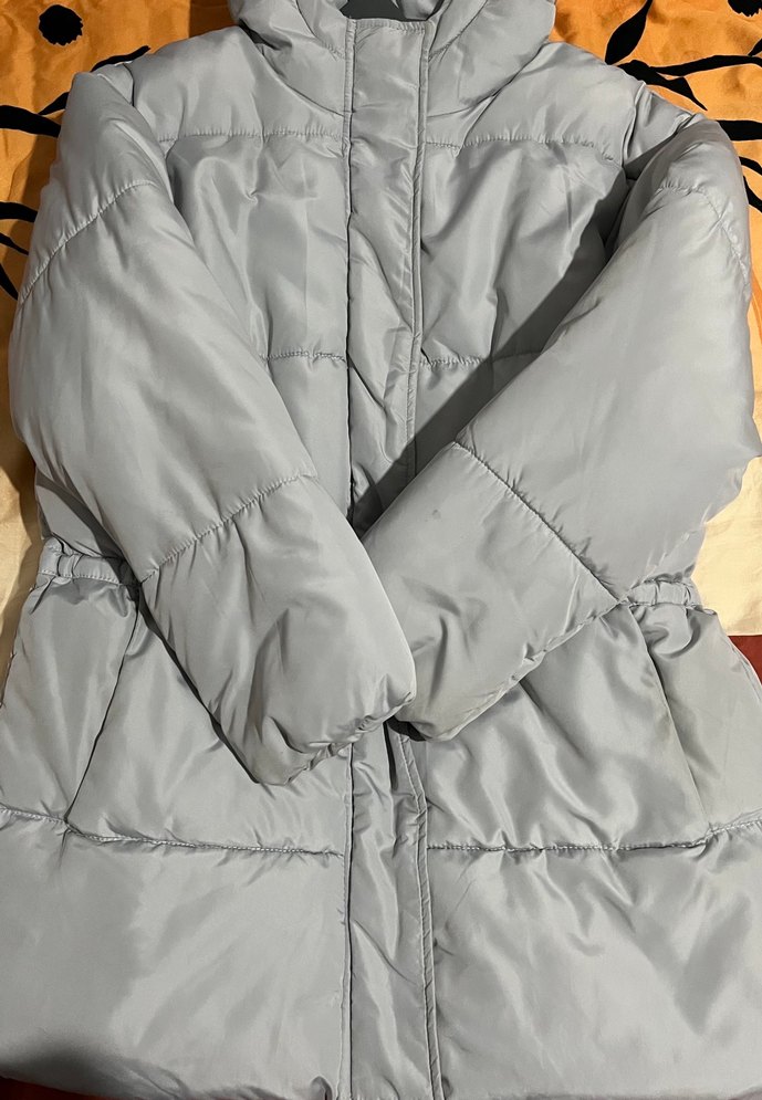 Buz mavisi Kadın Midi Kışlık Mont - Görsel 2