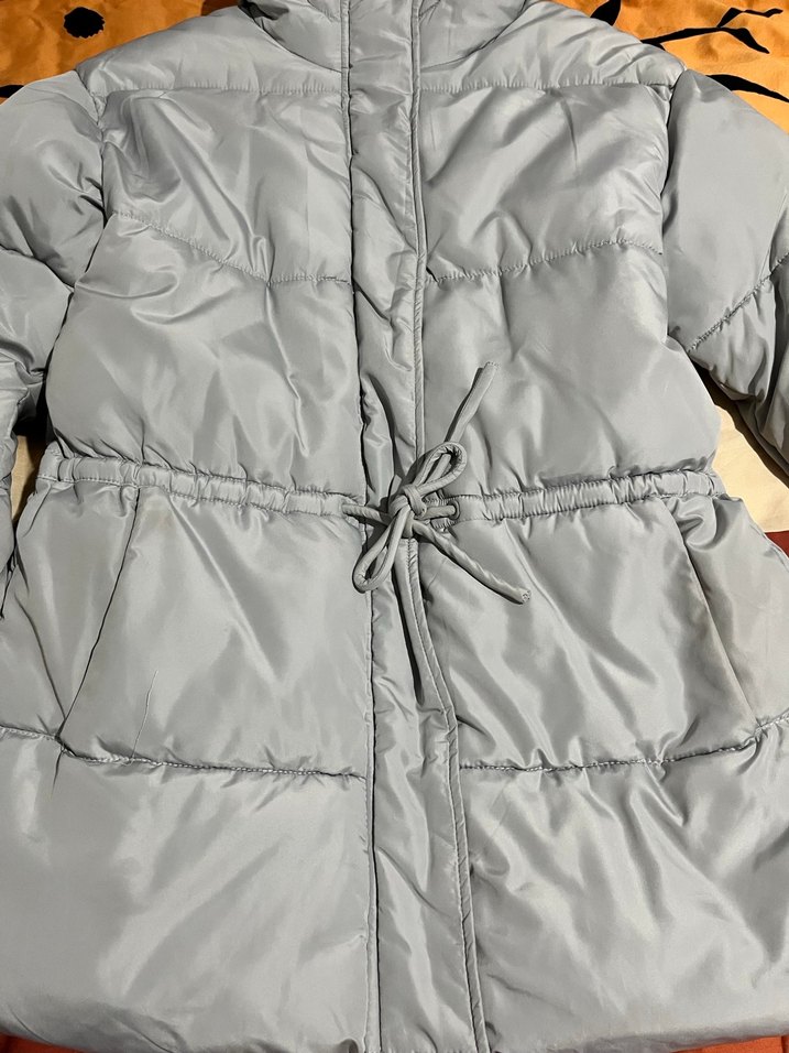 Buz mavisi Kadın Midi Kışlık Mont - Görsel 3