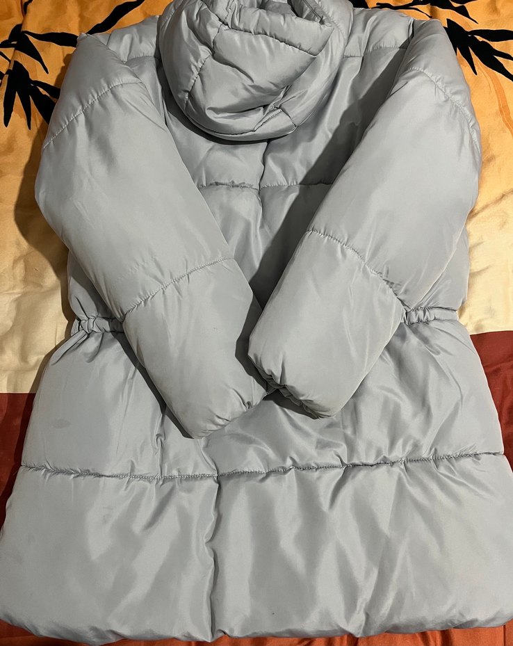 Buz mavisi Kadın Midi Kışlık Mont - Görsel 4