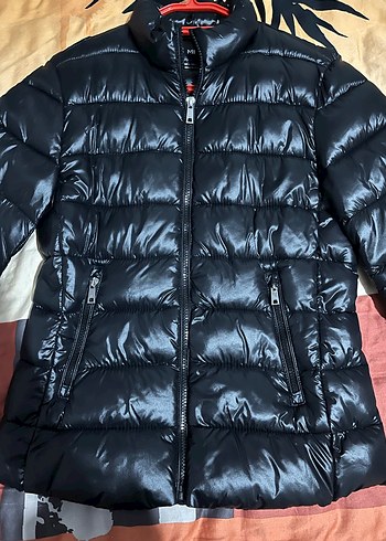 Dik Yaka Kadın Siyah Kışlık ince şişme mont - Görsel 5